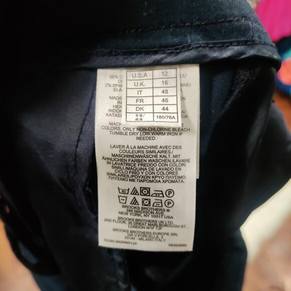 Brooks Brothers Navy Blue Cropped Preppy Paper Bag Pants Women's Size 12 NWOT - Picture 7 of 12